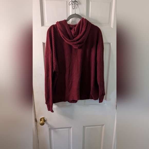 Super Soft Plush Waffle Hooded Button Front Lounge Cardigan NWT 12/L - Picture 6 of 10